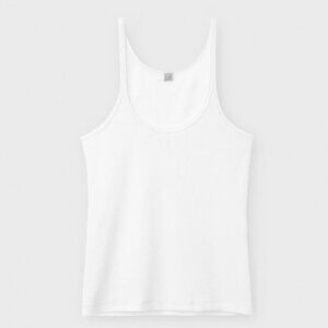 Toteme Scoop Neck Ribbed Tank (S) White
